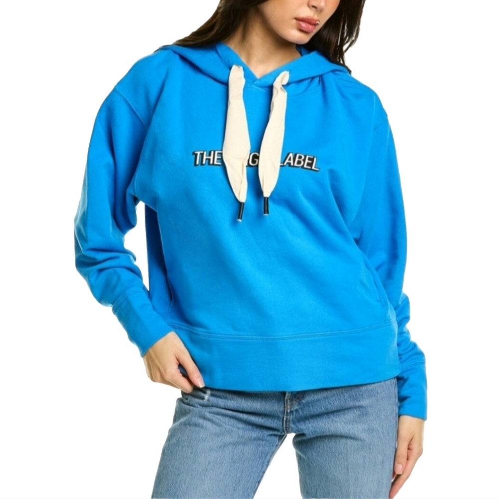 SANDRINE Rose X Free People Virgin Label Blue oversize hoodie Sz Small